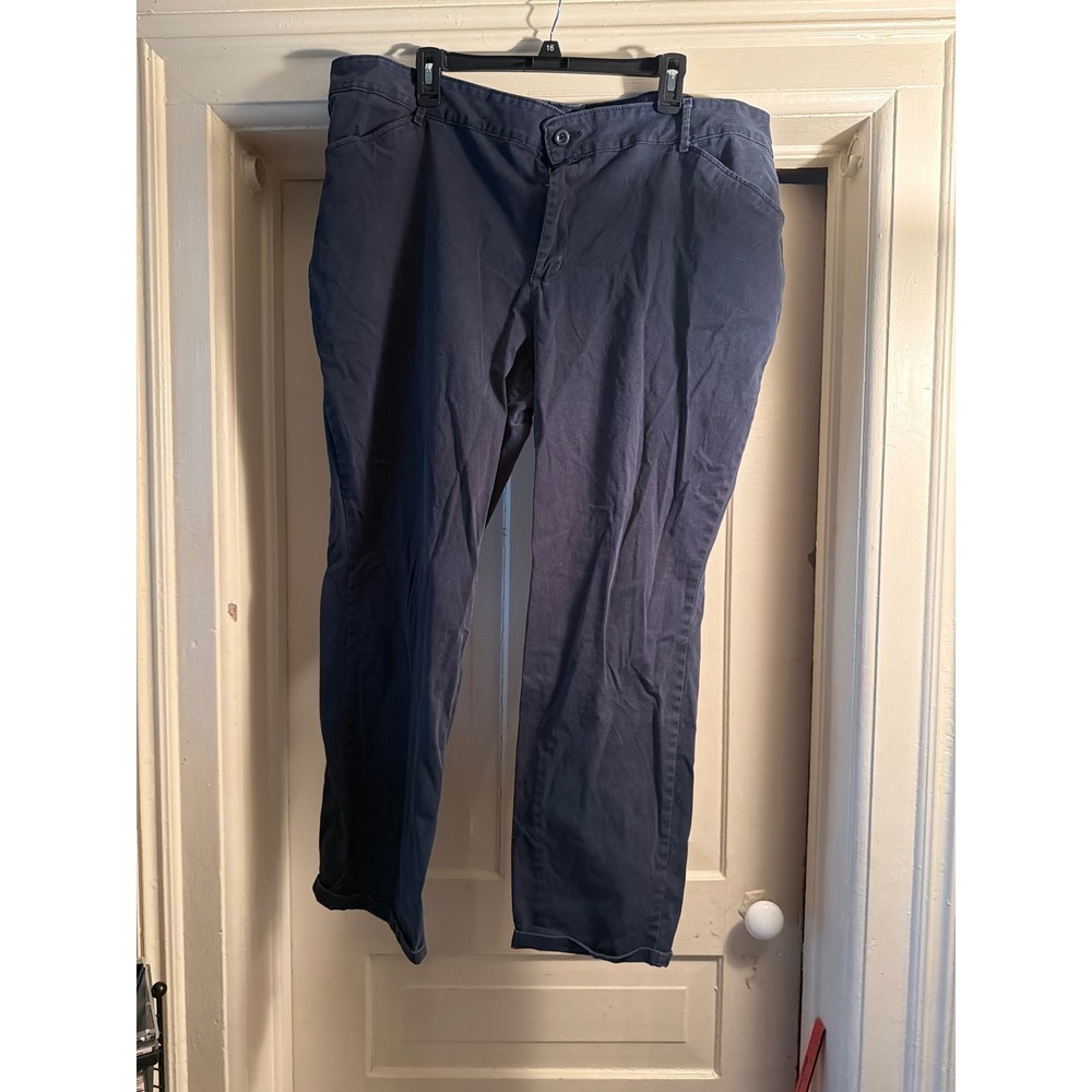 Lee Womens Navy Blue Straight Leg Chino Pants Plus Size 22W Medium Stretch